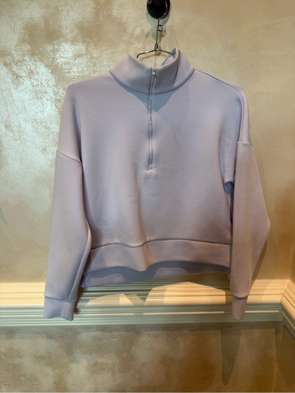 Blue Half-Zip Cowl Turtleneck Pullover